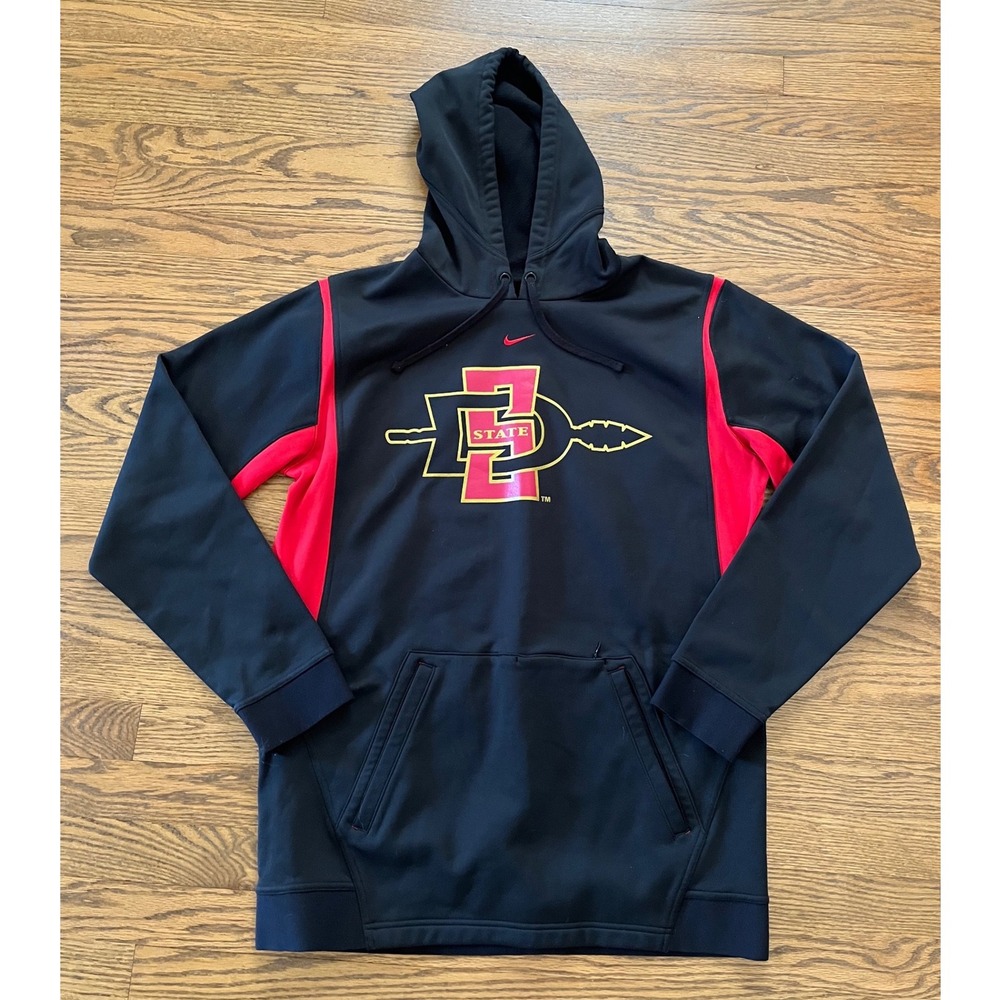 Nike San Diego State Aztecs SDSU Therma-FIT Hoodie Mens Black Red Sweatshirt